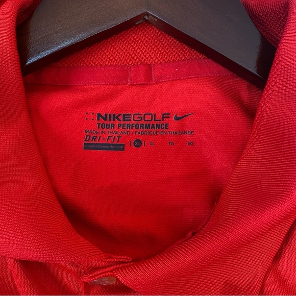 Nike Golf Tour Performance Dri-Fit Men’s Red 
 Short Sleeve Polo Shirt Size XL - Picture 8 of 10